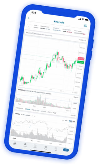 Dashboard live del portafoglio nell'app di crypto trading Fervido Averianza